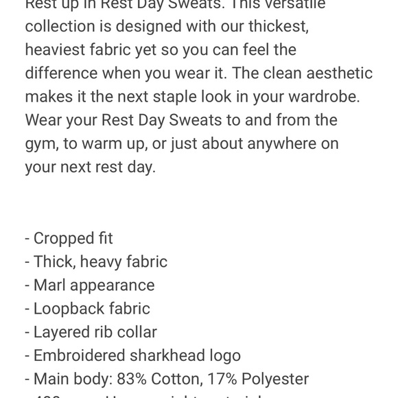 NWT Rest Day cropped shirt! 
Matching sweat pants available! - Picture 7 of 8